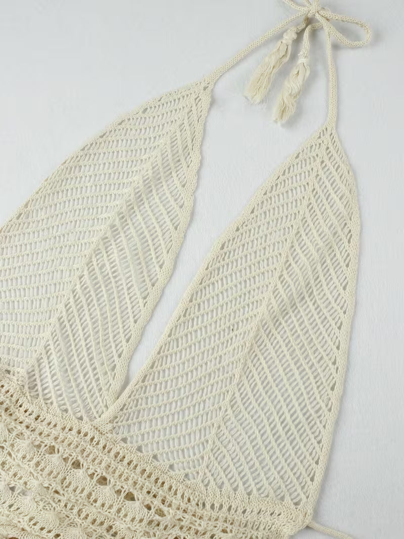 Robe Longue Crochet Dos Nu – Style Plage Chic & Vacances d’Été