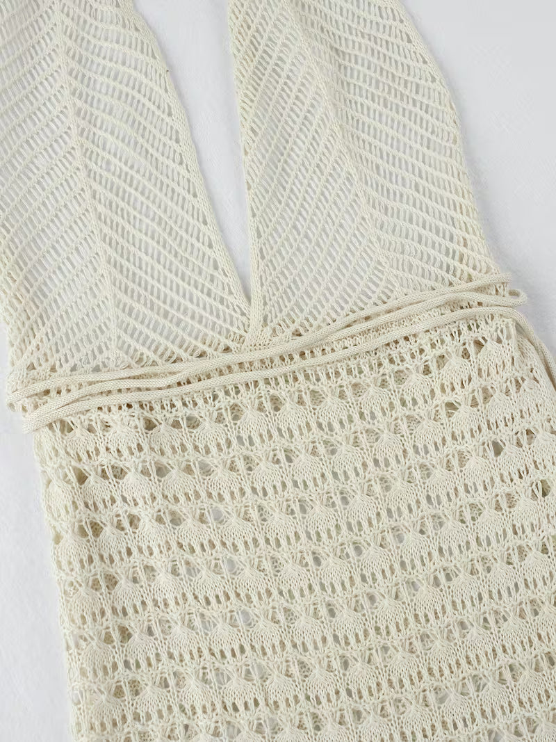 Robe Longue Crochet Dos Nu – Style Plage Chic & Vacances d’Été